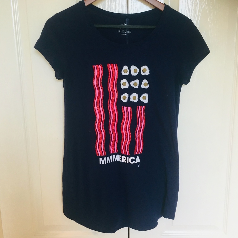 Girl's Justice Blue T-Shirt "MMMERICA" Flag